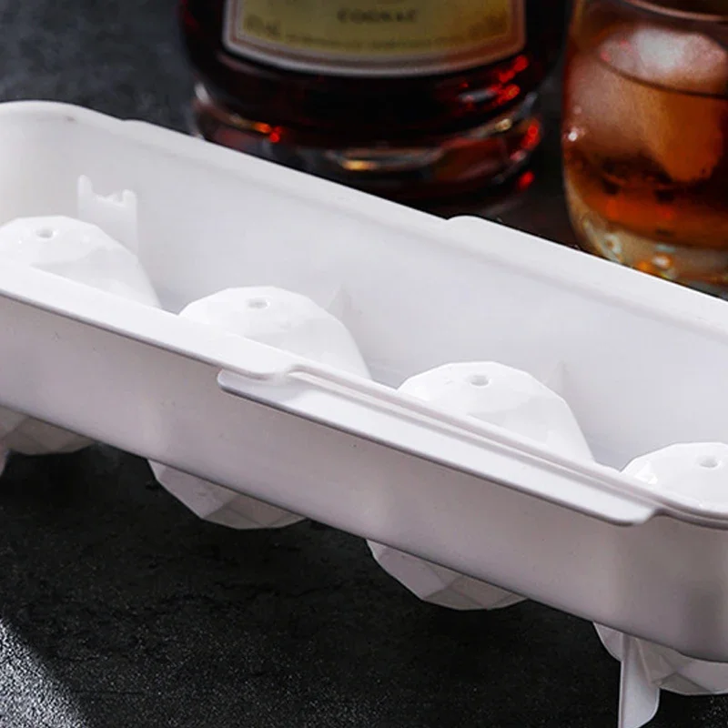 Ice Mould 4 Grid Round Ice Cube Mold Whiskey Maker Ball Mould Hockey Puck  Cooler Box