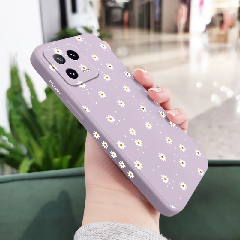 Floral Daisies Liquid Silicone Phone Case Cover
