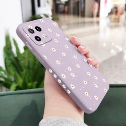 Floral Daisies Liquid Silicone Phone Case Cover for Mi 11 Lite (Light Purple)