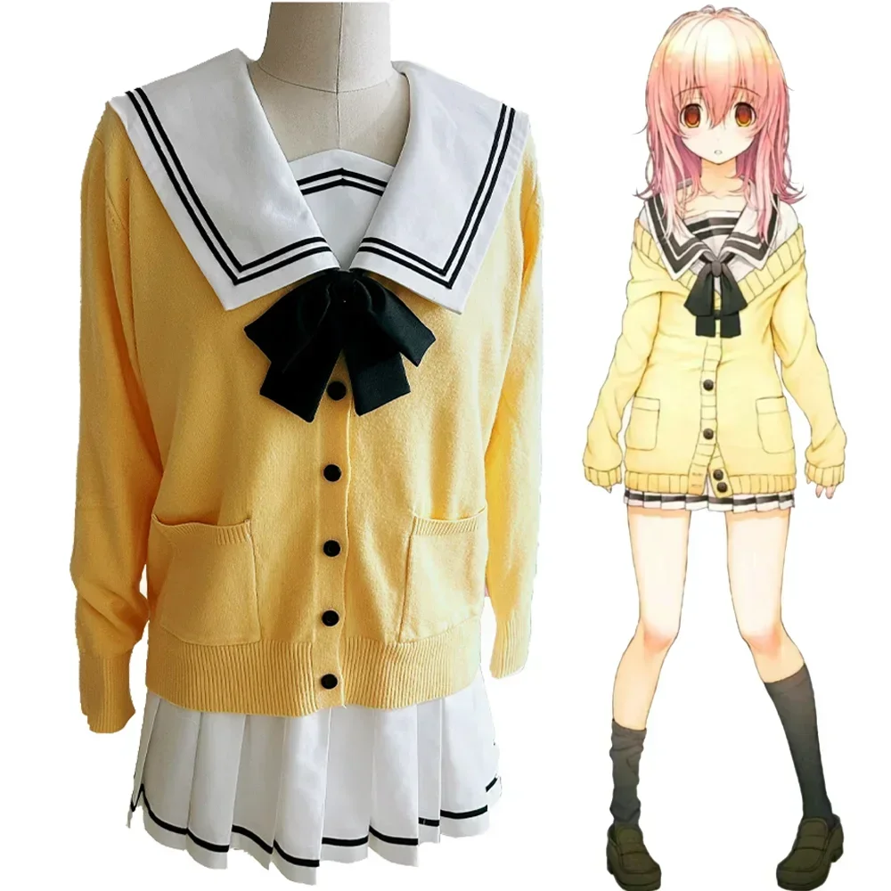 Game You and ME and Her: A Love Story Cosplay Costume Muko Aoi Adult Women High School Uniforms JK Lolita Suit Halloween Outfits