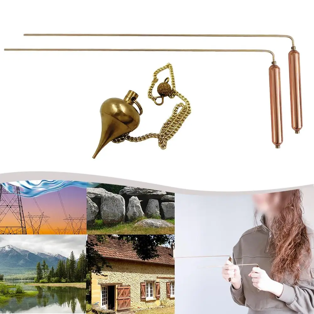 2 Pieces Copper Divining Rods Metal Detector For Divination/Treasure Tools Copper Divining Rods Metal Detector For Divination 3