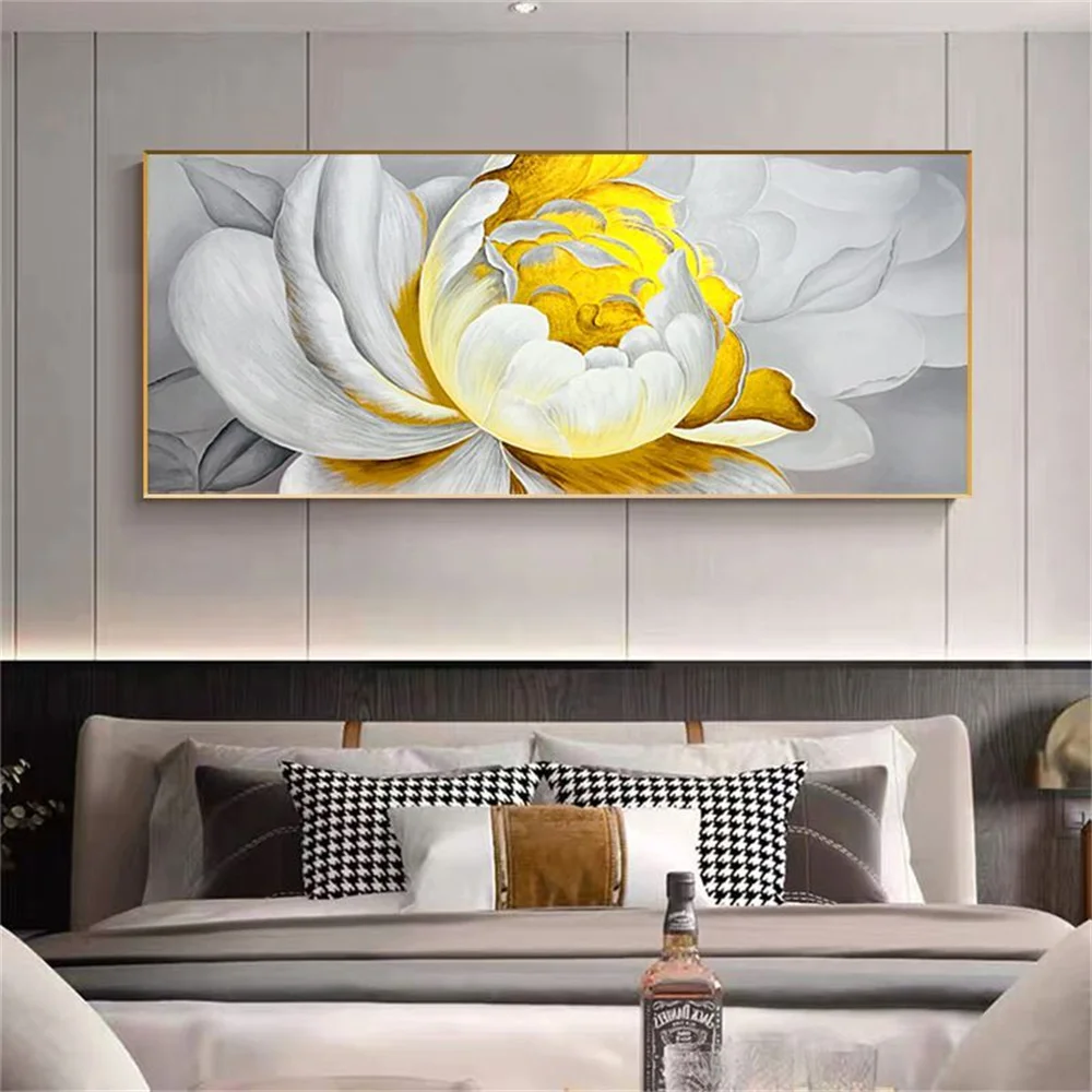

White Flower Abstract Handmade Oil Painting On Canvas Large Size Wall Art Home Living Room Hand Painted Oil Paintings Unframed