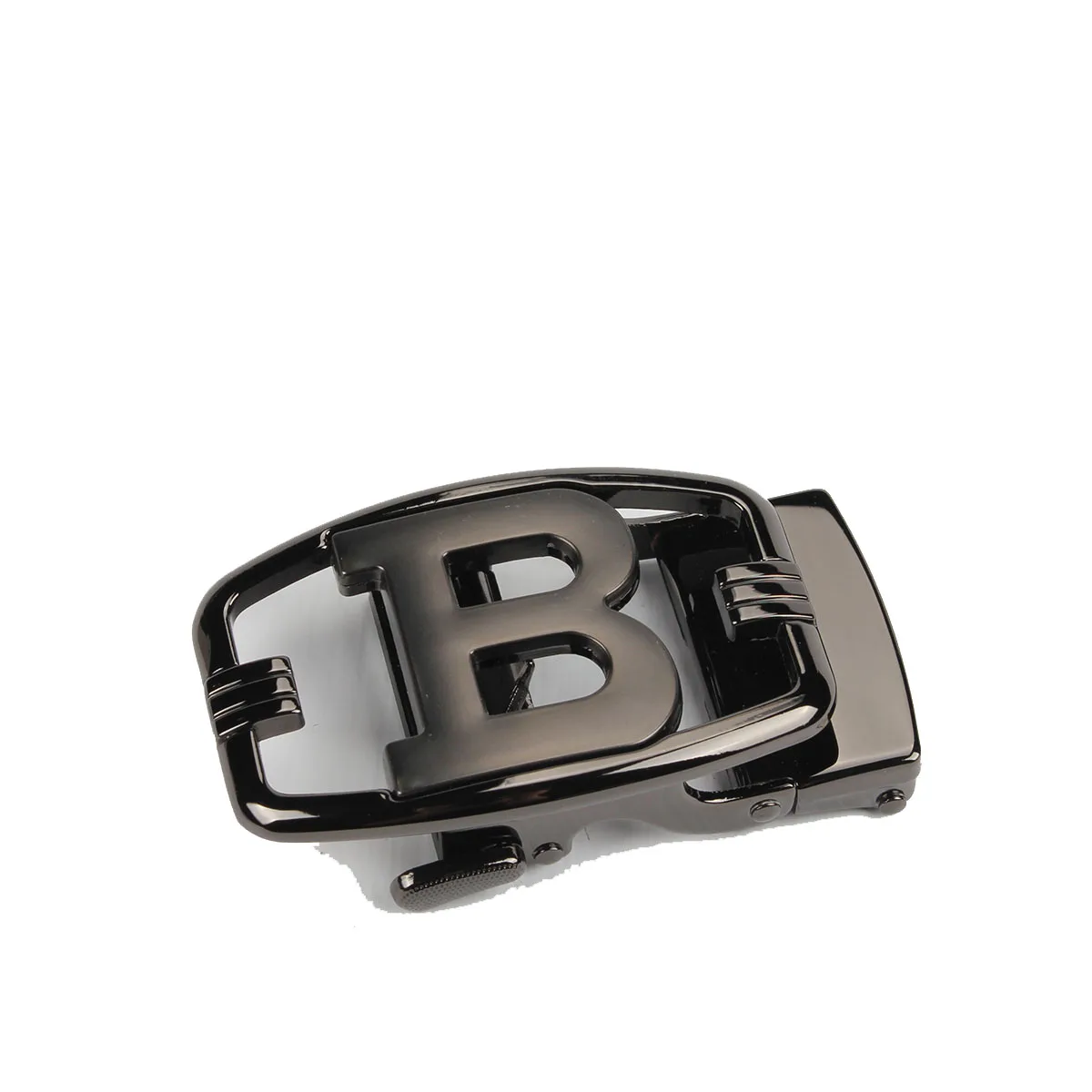 

Hollow black buckle and automatic buckle with black strap for high-end men's pure cowhide trend business
