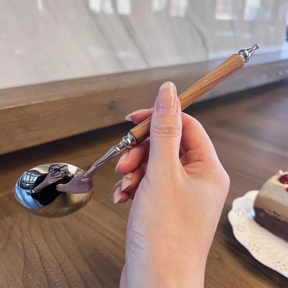 Roestvrijstalen Lepel Servies Met Lange Steel Dikker Roerijs Retro Maaltijdlepel Voor Het Serveren Van Soep En Dessert Dinerservies_voghion.com
