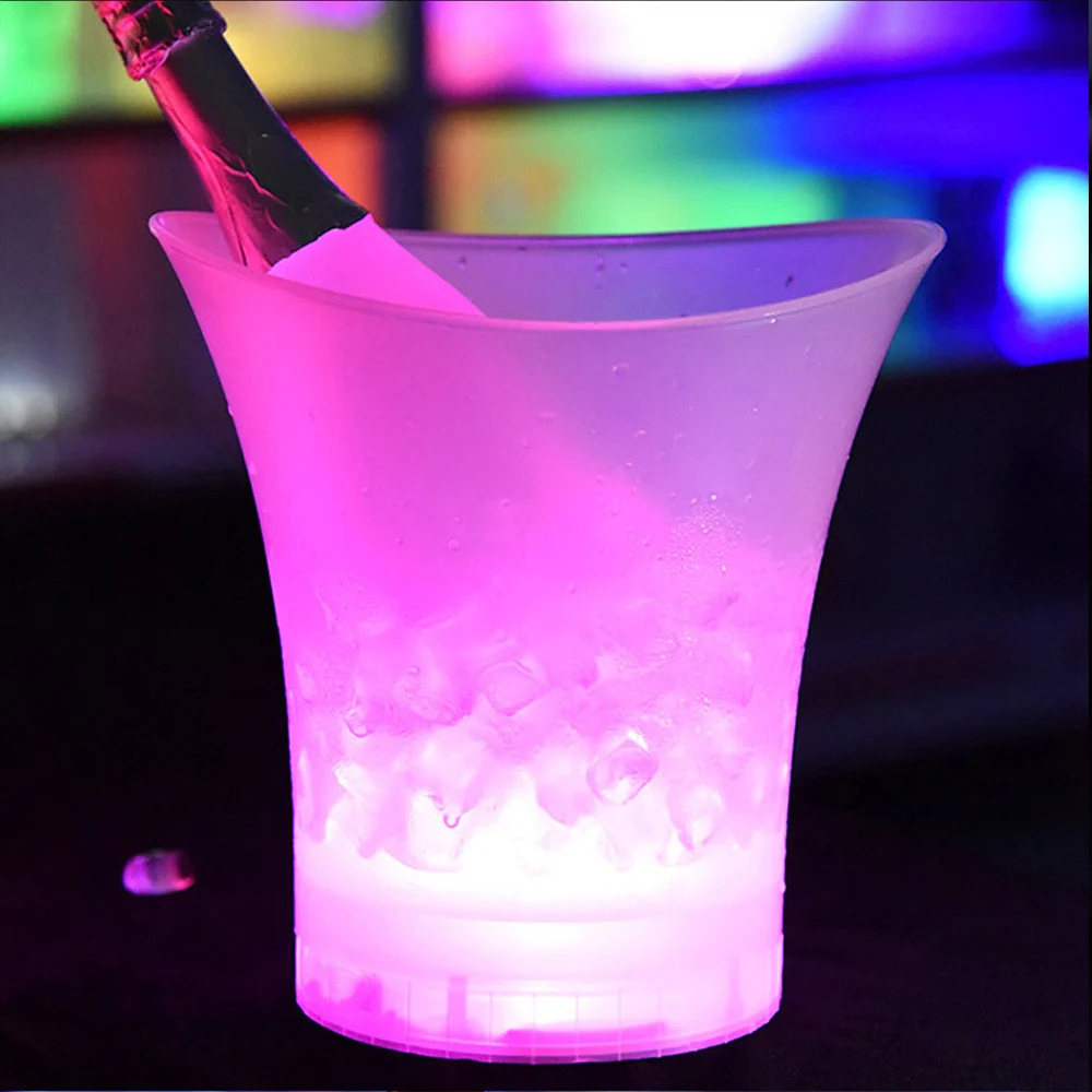 5L Ice Bucket ice bucket Champagne Beer Bucket 4 Color Deocrative Bars Night Party LED Light Up New Waterproof Plastic LED for Bars Nightclubs