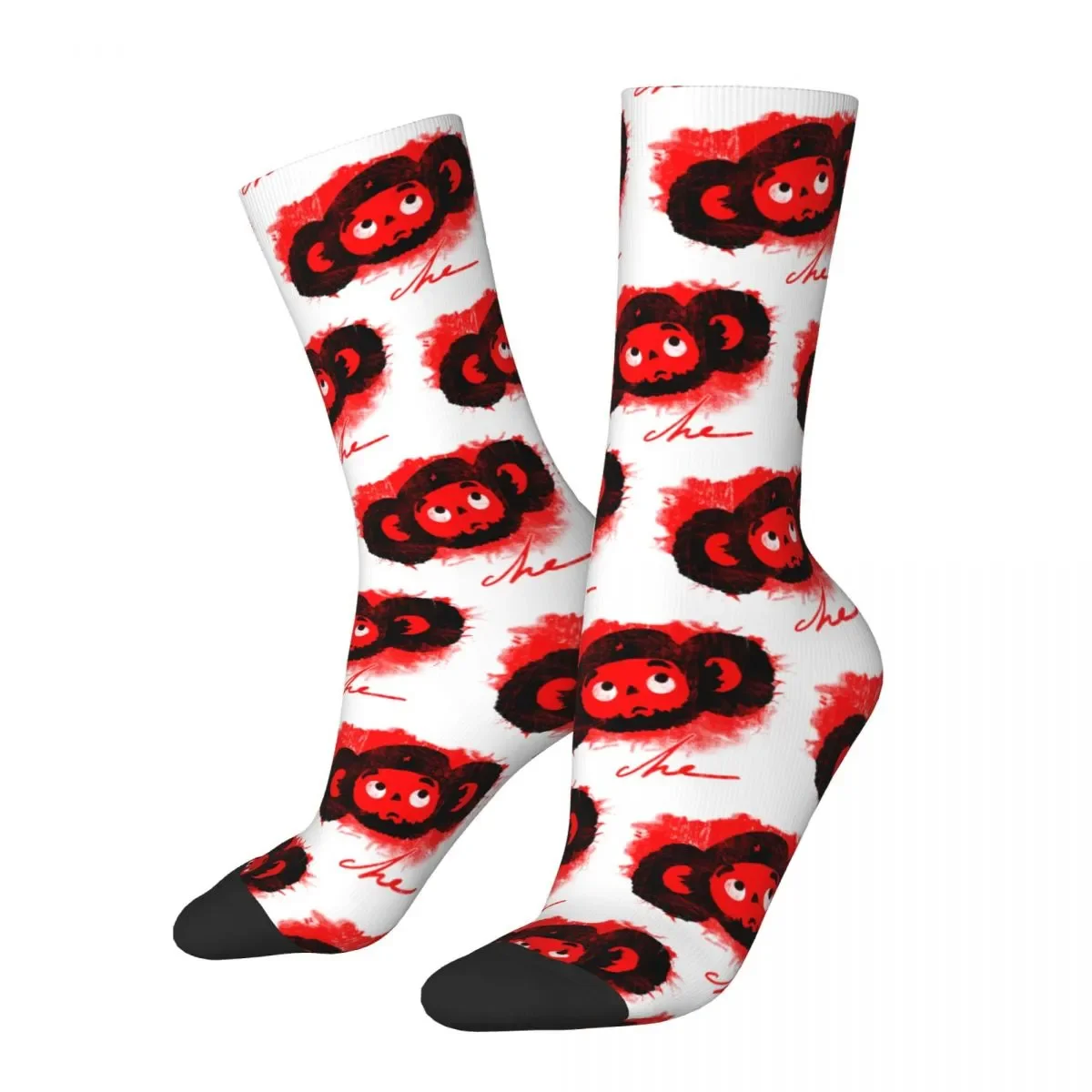 

All Seasons Crazy Design Unisex Red Che Cheburashka Socks Stuff Skateboard Socks Comfortable Best Gift Idea
