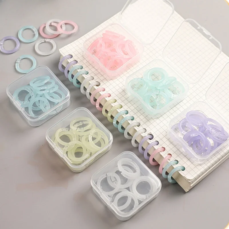 20Pcs 15mm Transparent Plastic Book Ring Loose Leaf Binder DIY Photo Album Circle Binding Clips Clamps Office Binding Supplies