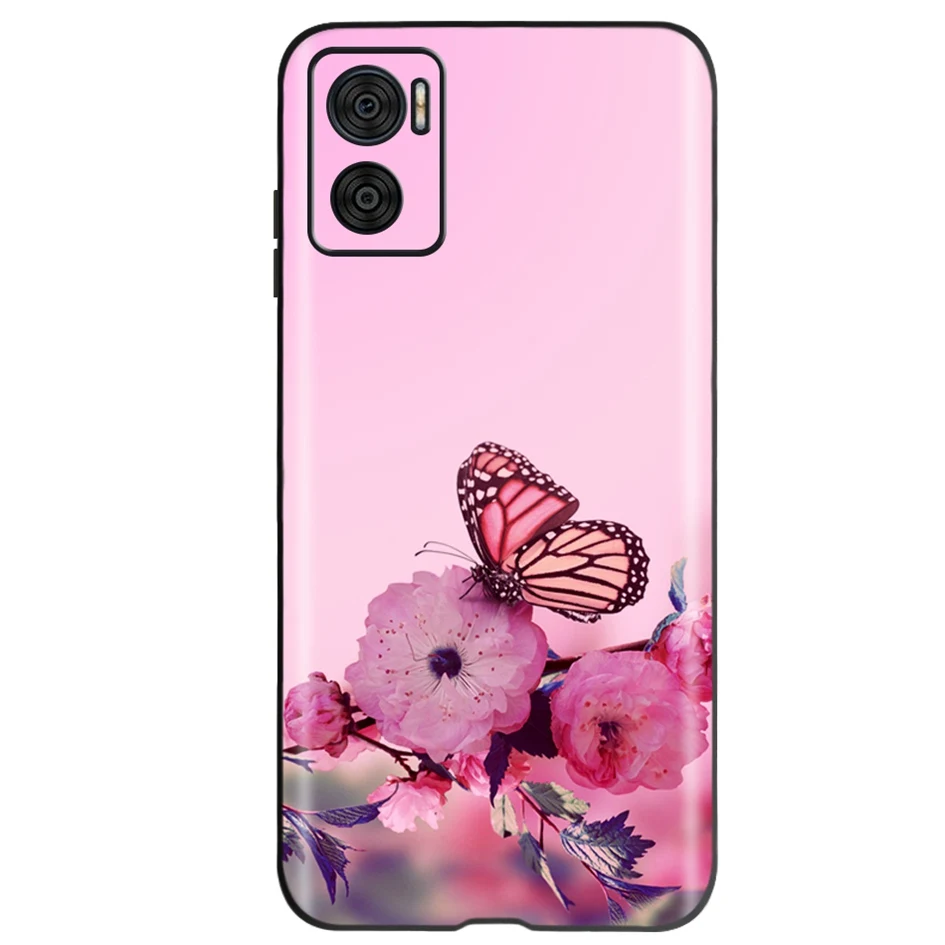 Elegant Flower Butterfly Soft Phone Case for Motorola Moto E Series