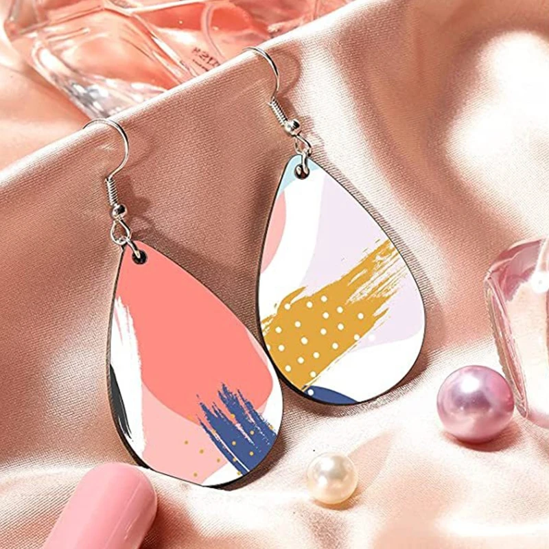 32 Pieces Sublimation Blank Earrings Heat Transfer Sublimation Printing Earrings