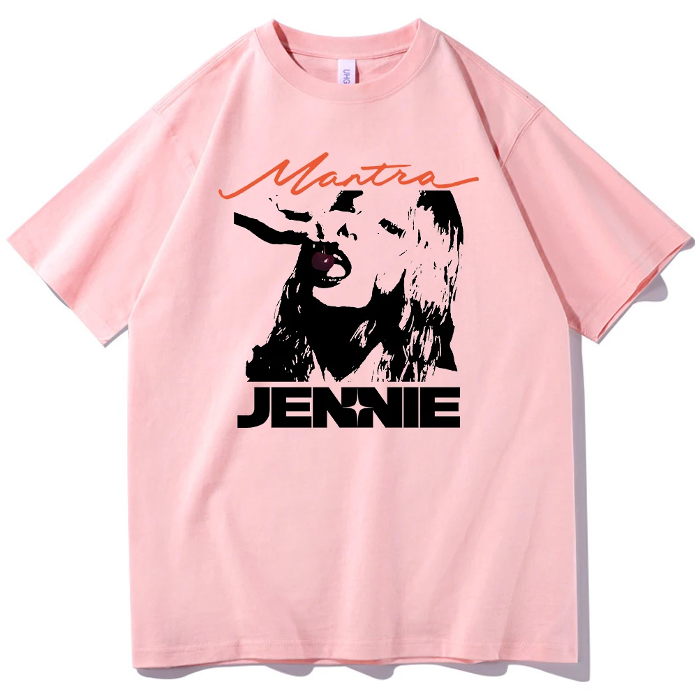 マントラ　JENNIE Oversized T-shirts Mantra Jennie Mantra T-shirt O-Neck Short Sleeve Shirts Fans Gift