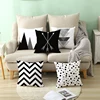 45x45cm Ins Black and White Geometric Decorative Pillowcase Polyester Throw Pillow Case Striped Geometric Pillowcase kussensloop 6