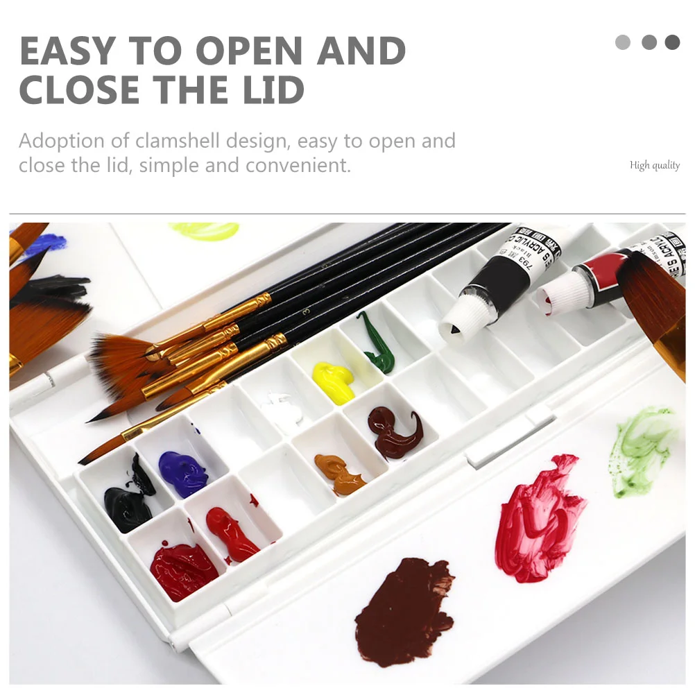 Clamshell Design Paint Palette Watercolor Pigment Box Compartments Color Box Paint Boxes Empty Watercolor Holder