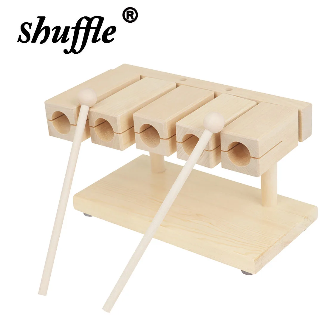 Orff Clappers Wooden Fish Natural Wooden 5 Sound Clapper Early Musical Education Toy Percussion Instrument Children Gifts