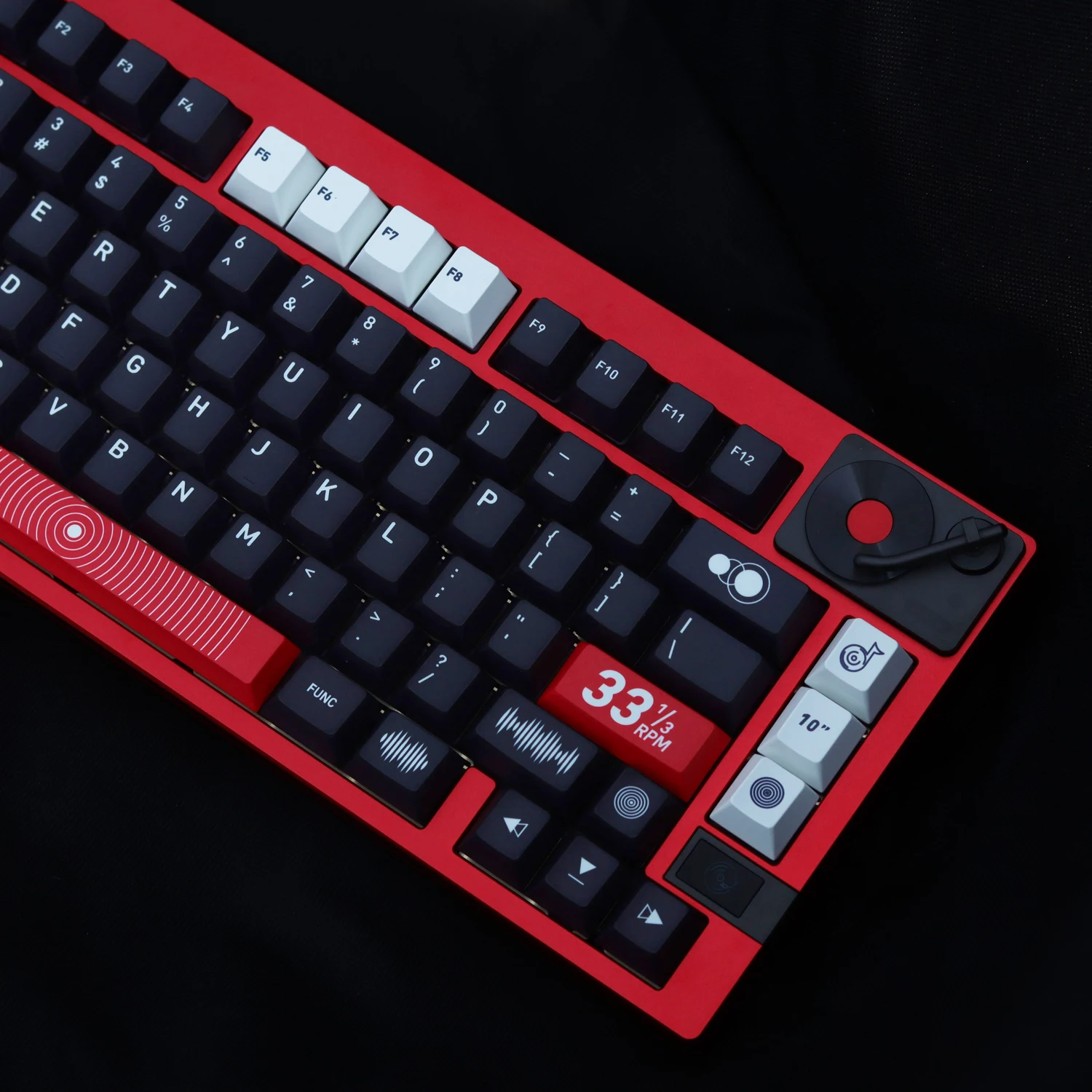 Колпачки для клавиш виниловых записей GMKY, колпачки для клавиш Cherry PBT с красителем, колпачки для механической игровой клавиатуры с виниловым профилем