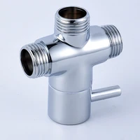 Diverter 3-Way T-Adapter Diverter Valve Polished Chrome Faucet Shower Head Arm Switch Adapter Replacement Bathroom Accessories 1