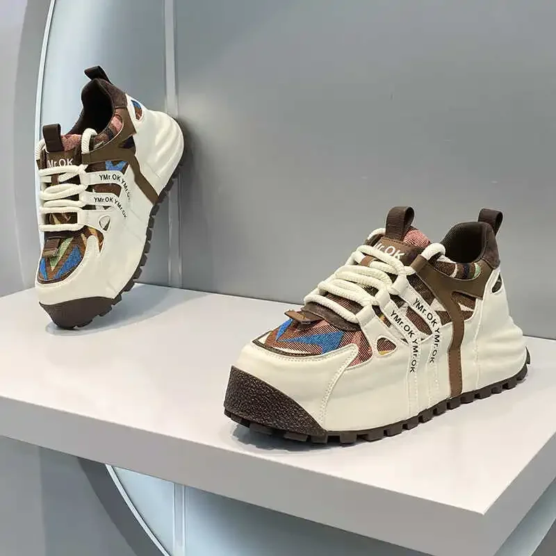 Spring Autumn New Luxury Men's Sneakers Tall Thick Bottom Youth Casual Shoes Comfortable Durable Breathable Running Sports Shoes 3
