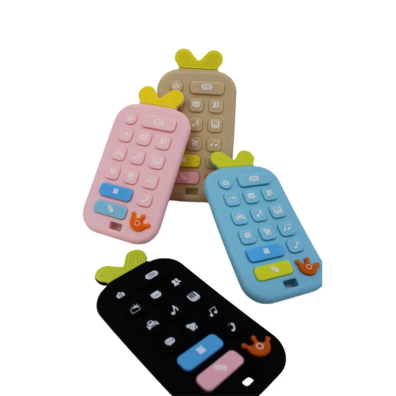 Silicone teether baby anti-eating hand soothing toys silicone teether remote control teether cognitive teething toys
