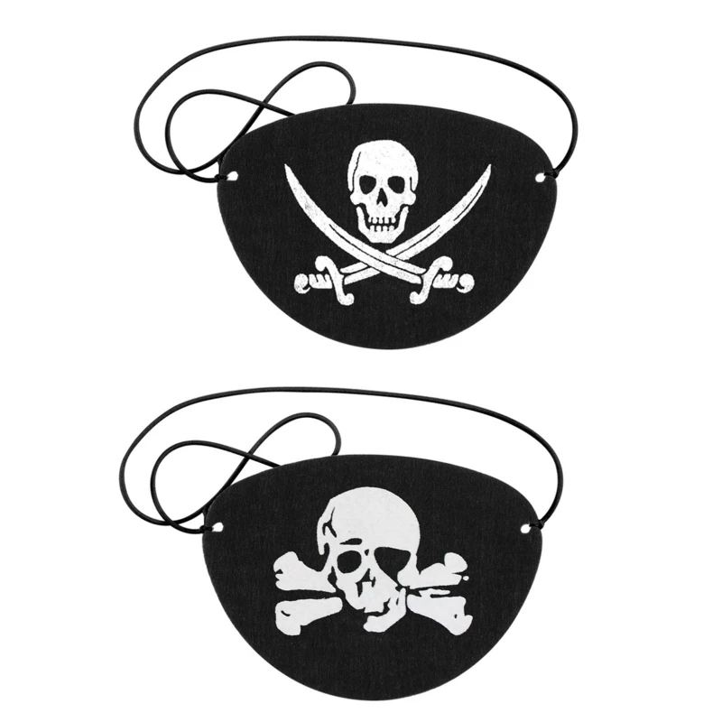 海賊アイパッチ12個,スカルアイ,ハロウィーンパーティーの装飾用,黒| AliExpress