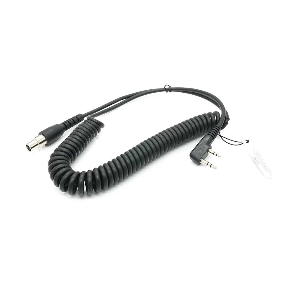 Two Way Handheld Radios And Headsets Coil Cord Cable For Kenwood Baofeng RH5R RDH HYT Relm CC-Ken Aviation Headset K Cable