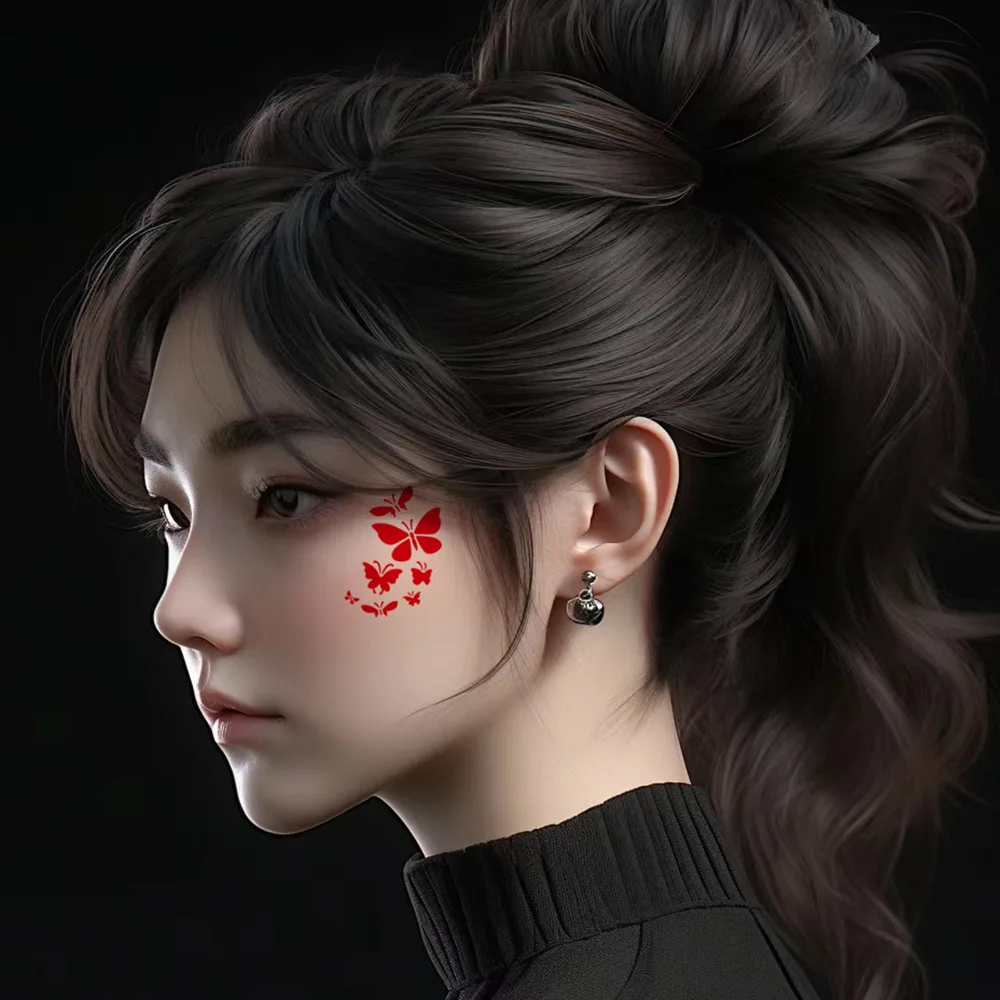 25개 얼굴 페인팅 스텐실 재사용 가능한 타투 템플릿, 축제 파티 메이크업 및 바디 아트 디자인용