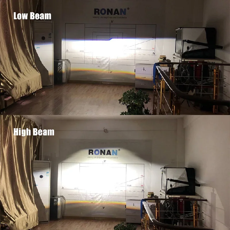 Car Headlight Ronan 40W 2.5'' Bi-Led Lens for H1 H4 H7 9005/9006 Socket Car Headlight Retrofit Upgrade Full Kit with LED Shrouds White Yellow