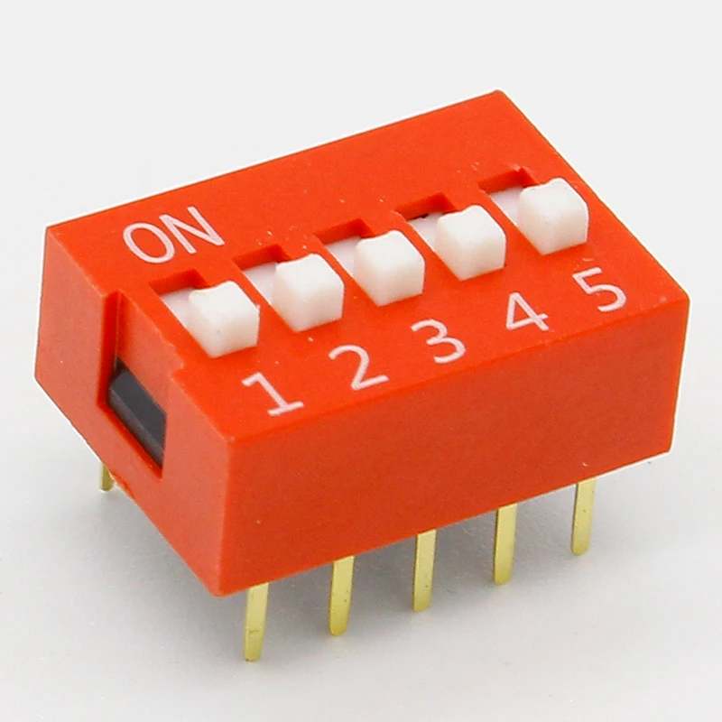 박스 내 딥 스위치 키트, 1, 2, 3, 4, 5, 6, 8 웨이, 2.54mm 토글 스위치, 레드 스냅 스위치, 각 5PCs 조합 세트, 35PCs/로트