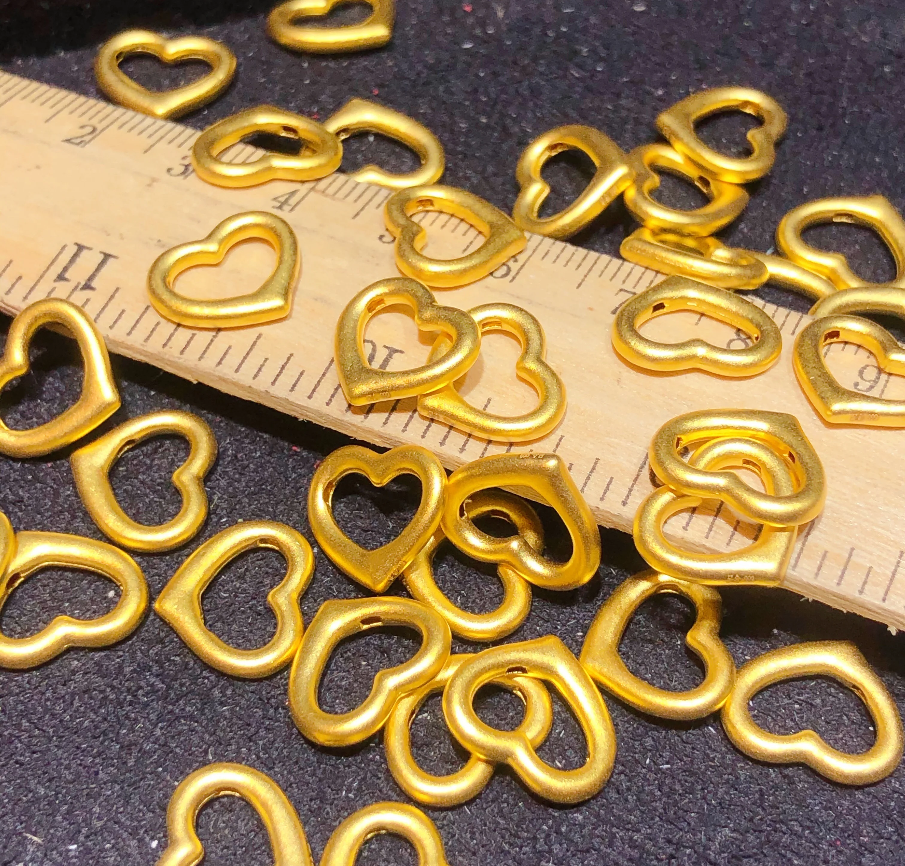 

1pcs Pure 999 24K Yellow Gold Men Women Lucky Heart Pendant Fine Jewelry