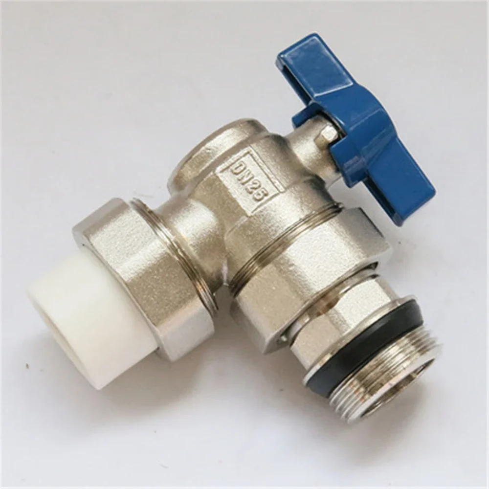 1pcs for Floor Heating Valve Full Copper Angle Ball Valve Electroplating Outer Wire Ball PPR25mm Can Be Equipped