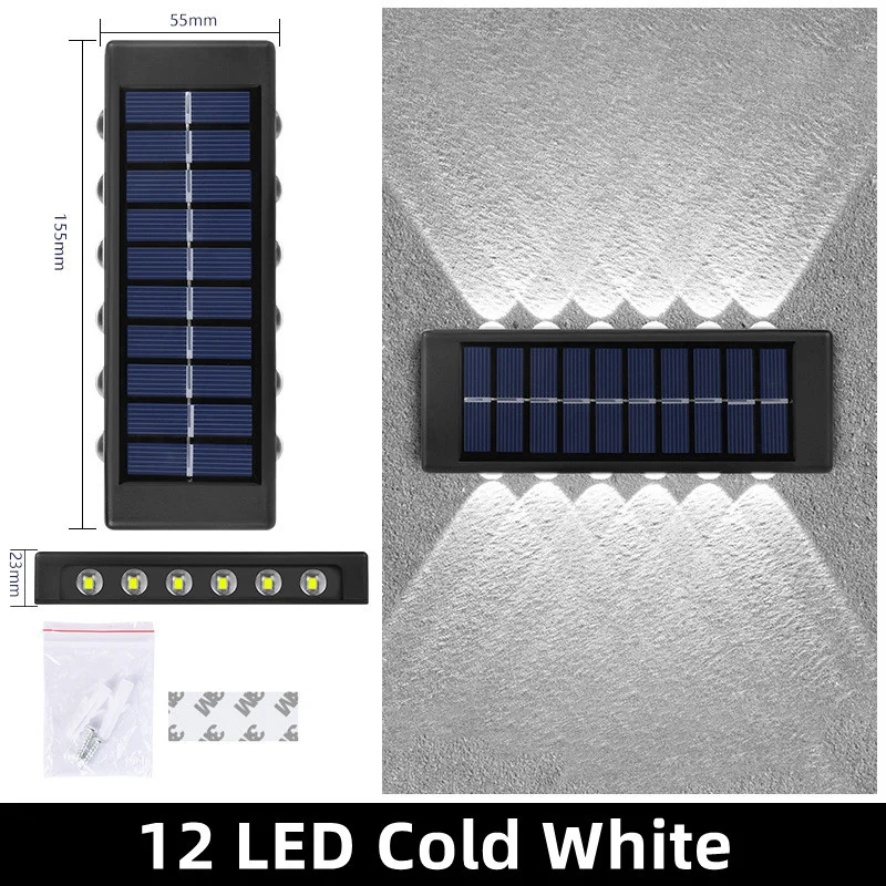 solar wall lights outdoor Solar Up Down Wall Lights Outdoor Waterproof Fence LED Solar Stair Light 6/10/12/16 Leds  Exterior Patio Lights for Garden Deck solar led flood lights