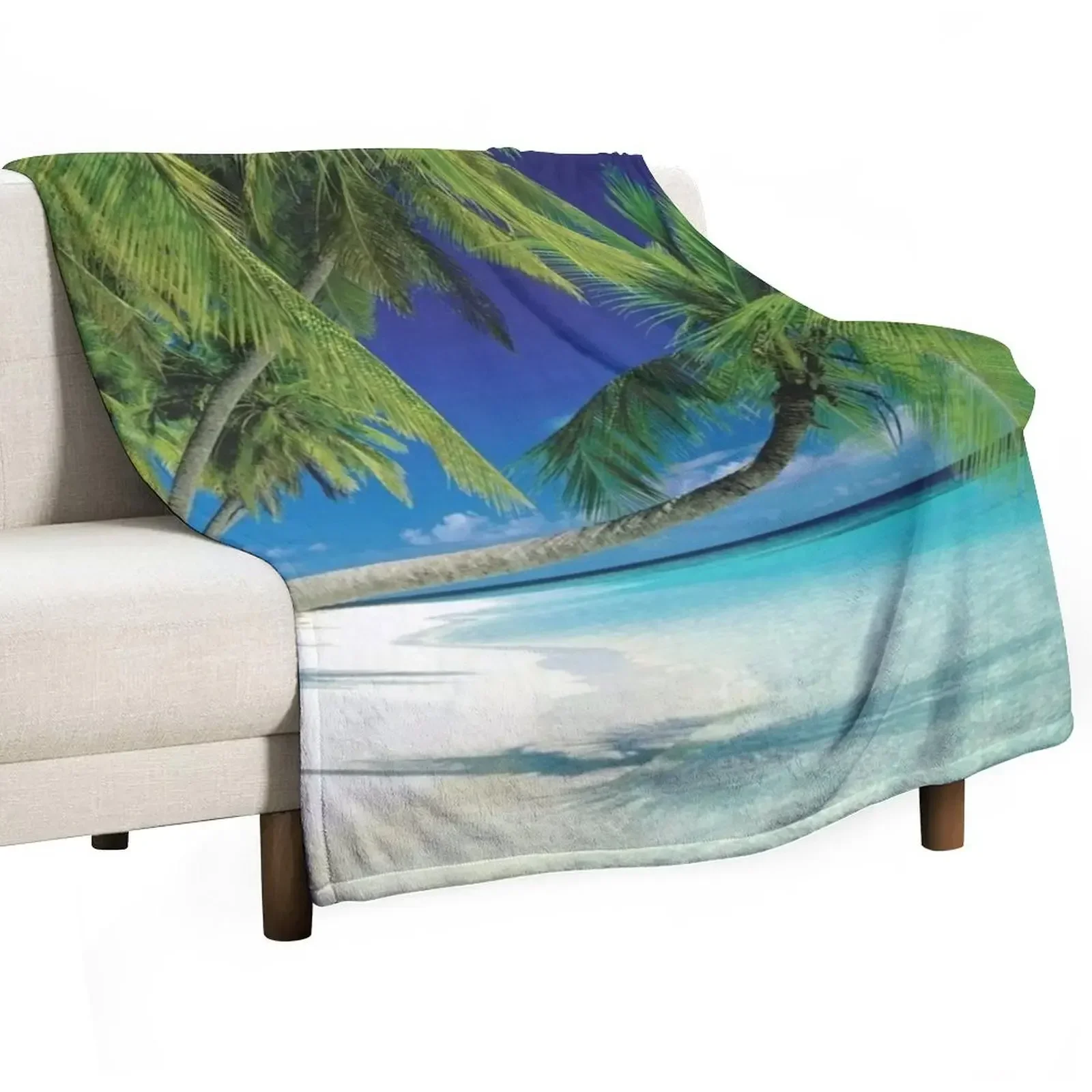 

Maldives Polynesia Tropical Beach Photography Throw Blanket Dorm Room Essentials Hairys for babies Blankets
