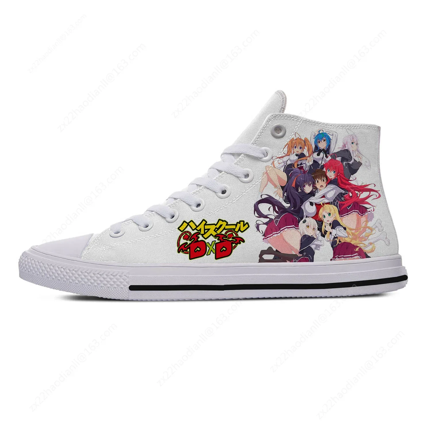 Anime High School DxD HERO High Top Sneakers Mens Womens Teenager Casual Shoes Canvas Running Shoes 3D Print Lightweight shoe 2