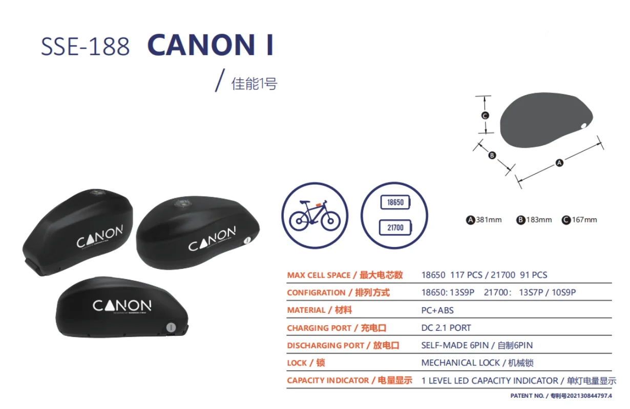 High Capacity Electric Bicycle Battery72V 60V 48V for ENGWE M20 500W 750W 1000W CANONI HAOQI Rhino Electric Motorbike Batteries