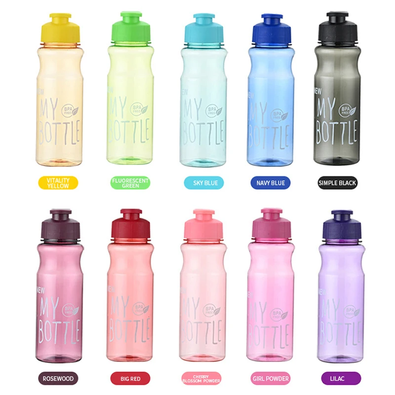 Sports Water Bottle Transparent Portable 650ML for Drinking Kitchen Tools School Gym Travel Girl Boy