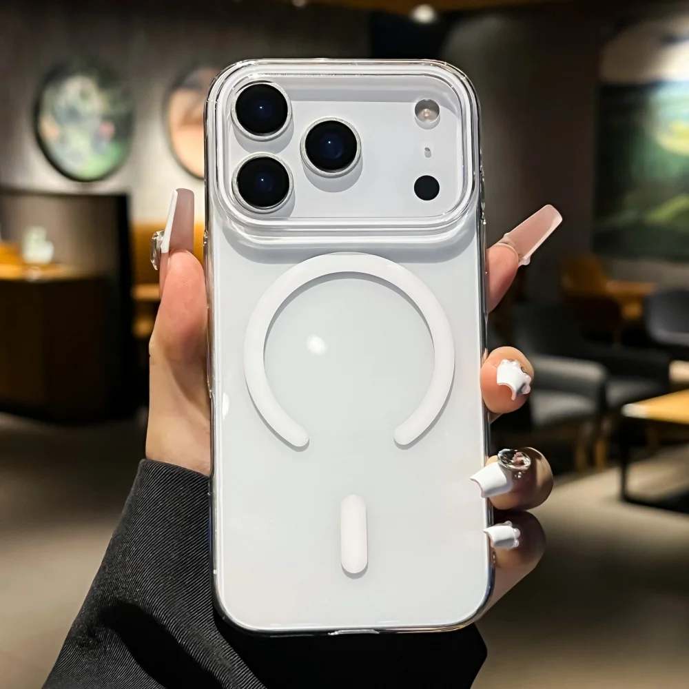 Luxury Transparent Magnetic Hard Case - Ultra Slim Clear Shockproof Back Cover