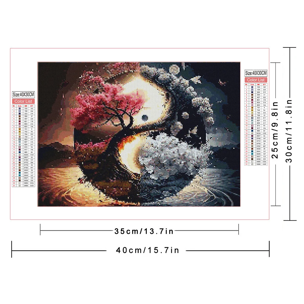 Diamond Painting Diamond Painting Accessories HUACAN Diamond Painting Novelty Tree Landscape Mosaic Needlework Full Kits Embroidery