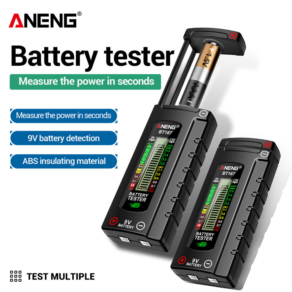 ANENG BT167 Battery Tester Detector Battery Level Digital Indicator Battery Capacity Monitor AA/AAA/21700/18650 Button Cell Test