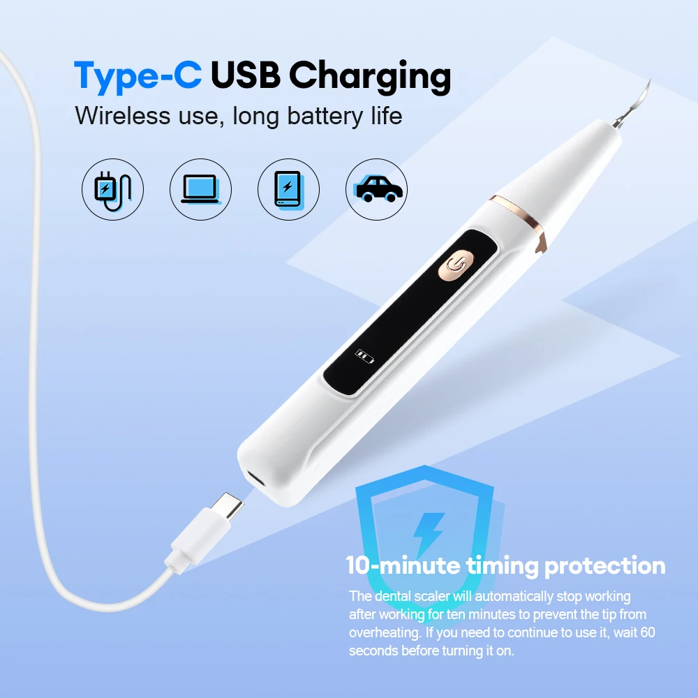 Ultrasonic Dental Scaler For Teeth Tartar Remover Electric Teeth Cleaner Tooth Calculus Plaque Remover Dental Stone Removal