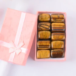 Set of 10 Natural Tumbled Healing Stones for Home Decoration and Chakra Reiki Therapy (DEEP BLUE)