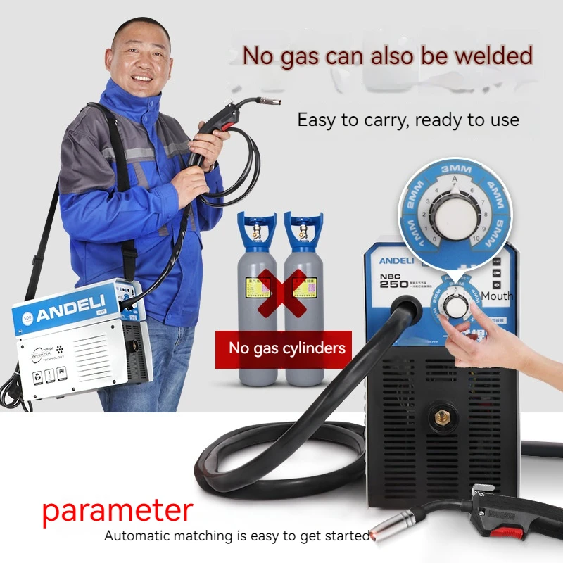 Household Welding Machine Semi-automatic Welding Machine Gas Free Flux Core Wire Inverter 1KG Capacity Welder 220V
