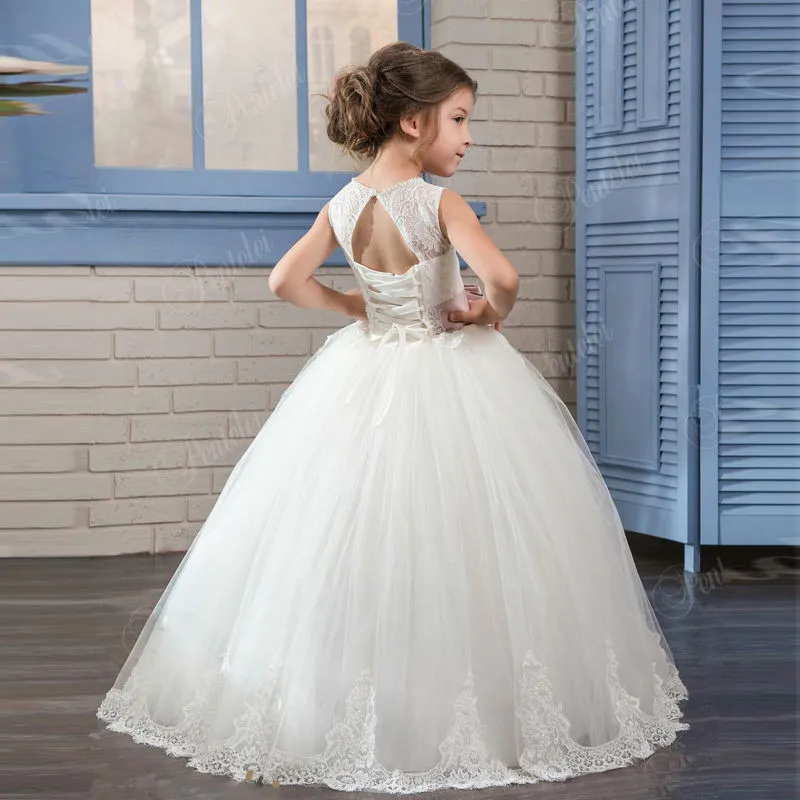 

Flower Girls Dresses Sleeveless Layered Lovely Wedding Party Dance Beauty Pageant Fantasy Kids Gift First Communion Birthday