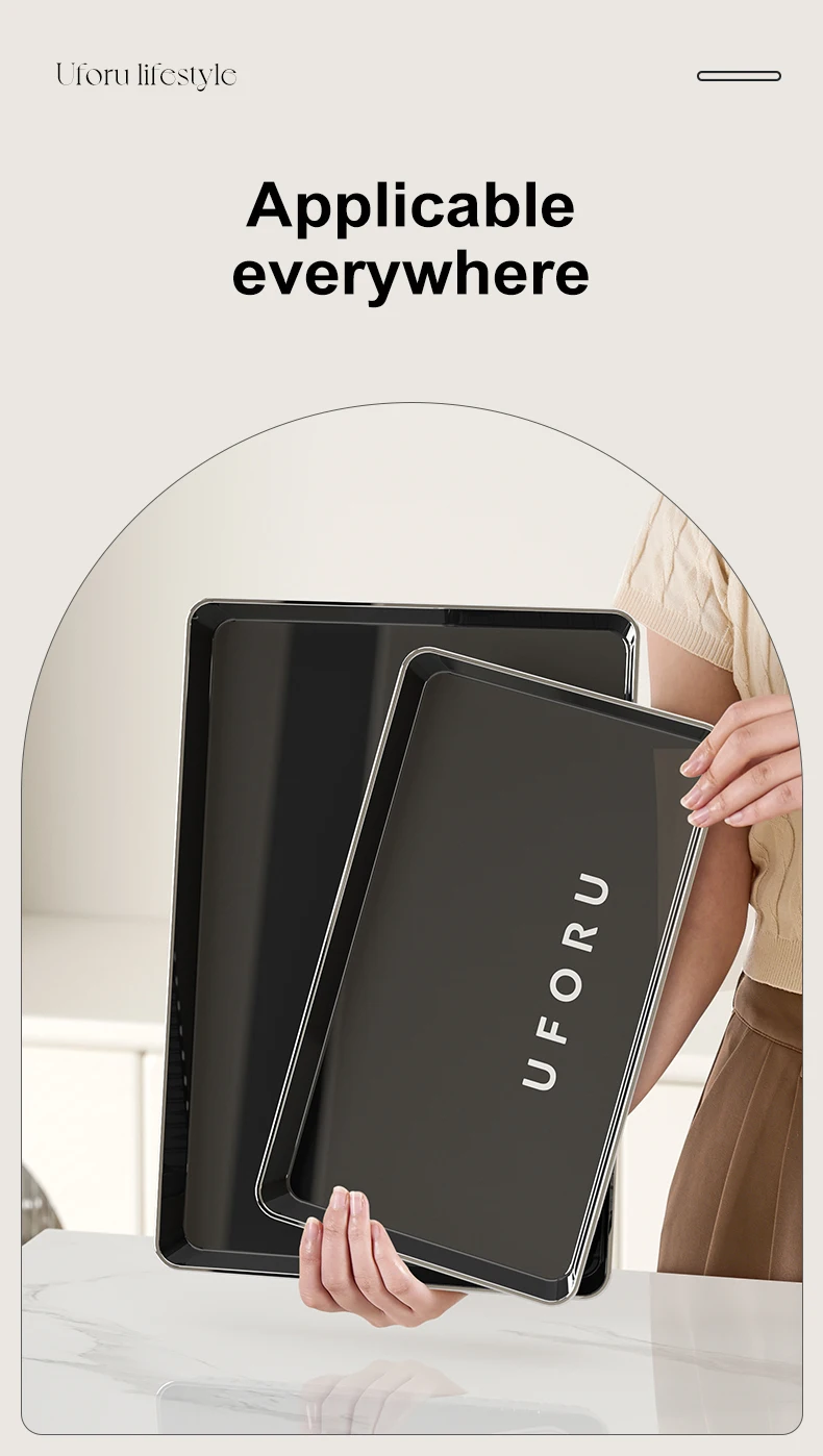 Description Picture 6 of itemUFORU Tray Household rectangular plastic living room tea table water cup tea tray tea set dessert storage tray