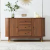 Fluted Sideboard Buffet Cabinet with Storage,Oval Curved Edge Sideboard with Drawer,Mid Century Modern Buffet Cabinet 6