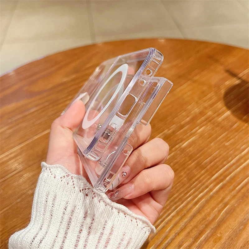 Premium Magnetic Clear Case with Wireless Charging and Shockproof Protection