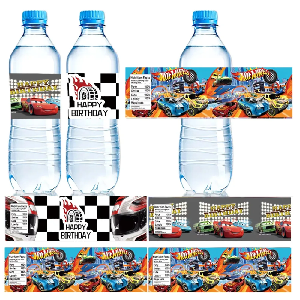 Hot Wheels-etiquetas para botellas de agua de coches, suministros para  fiestas, decoraciones de cumpleaños, pegatinas para niños y niñas, Baby  Shower, coches de carreras, fiesta - AliExpress, image size:1000x1000