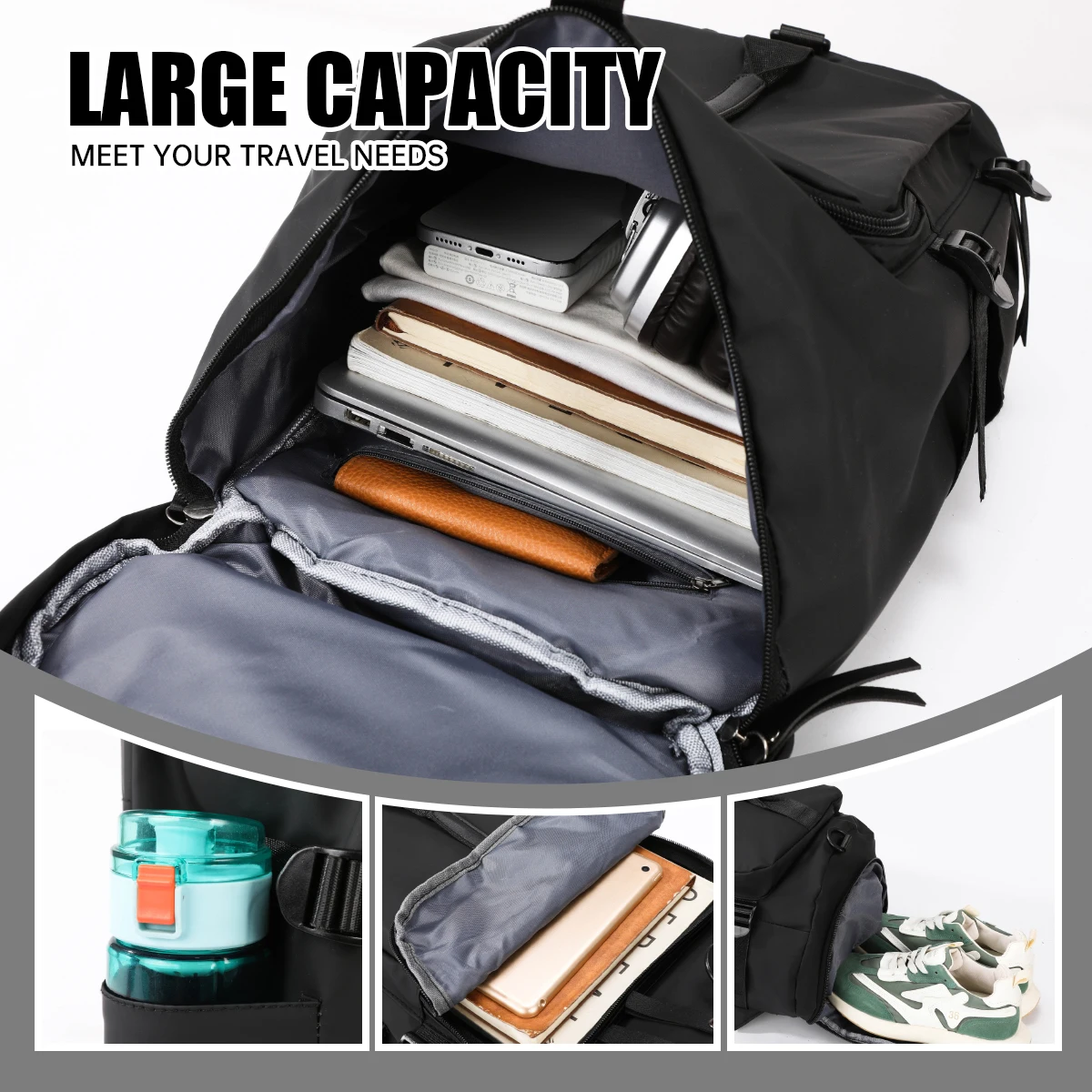Backpack Men's Shoulder Bag Multifunctional Business Travel Bag Casual Backpack Rucksack Hiking Bag School Bag Luggage Bag Can Be Carried by Hand or Worn Cross-Body