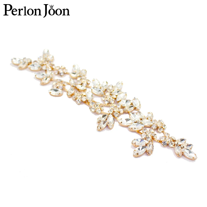 Ab Crystal Strass-Applikation zum Aufnähen, Blumen-Patch für Hochzeitskleider, Ärmel-Accessoires YHZ013 – Detail 2