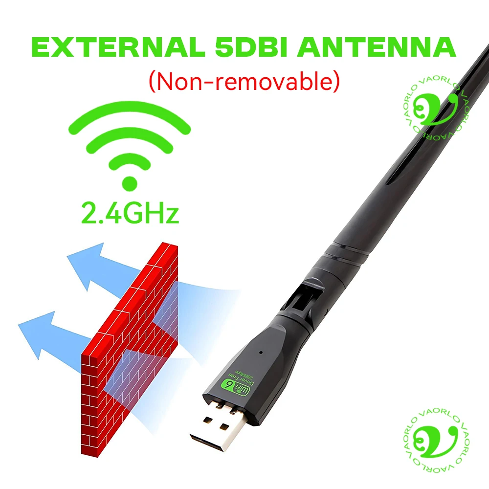 WIFI 6 802.11AX USB 무선 어댑터 AX300 네트워크 카드 2.4G Wi-Fi 미니 동글 수신기 PC/노트북용 Win7/10/11 드라이브 프리