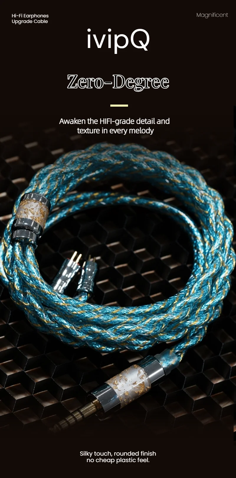 IvipQ-569 HIFI-Kopfhörer-Upgrade-Kabel, mit 0,78 2PIN/MMCX/Dual 3,5 mm, für JUZEAR X Z MOONDROP CHU II Fiio JT1 – Detail 1