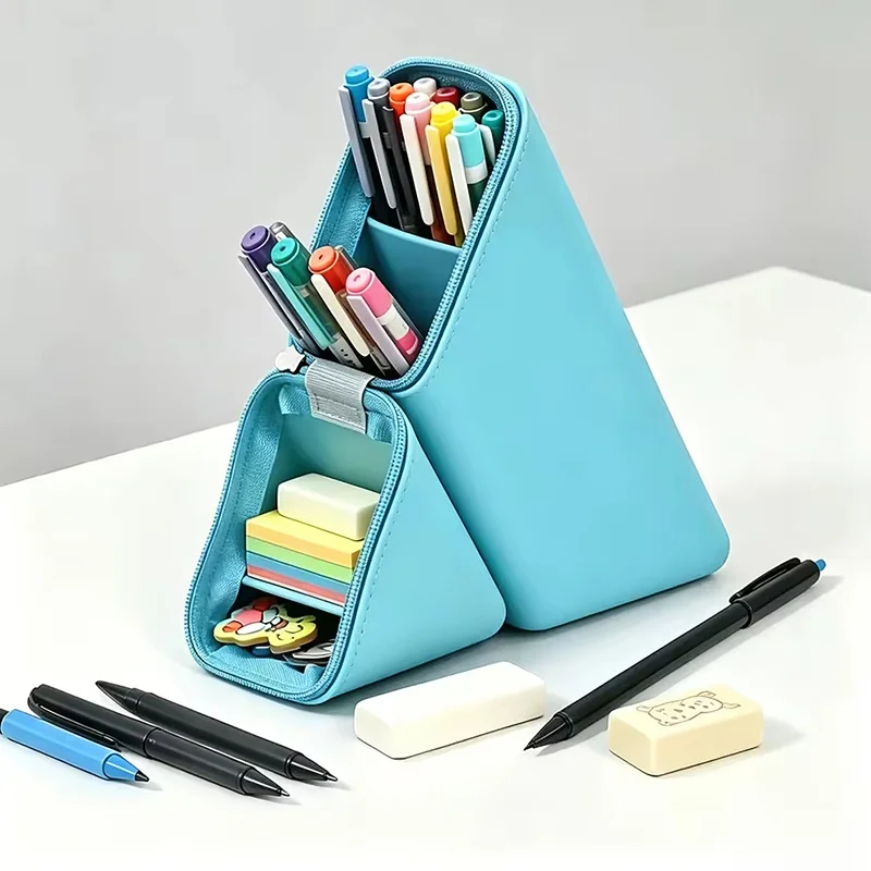 Silicone Waterproof Foldable Pencil Holder - Large Capacity Multifunctional Stationery Organizer