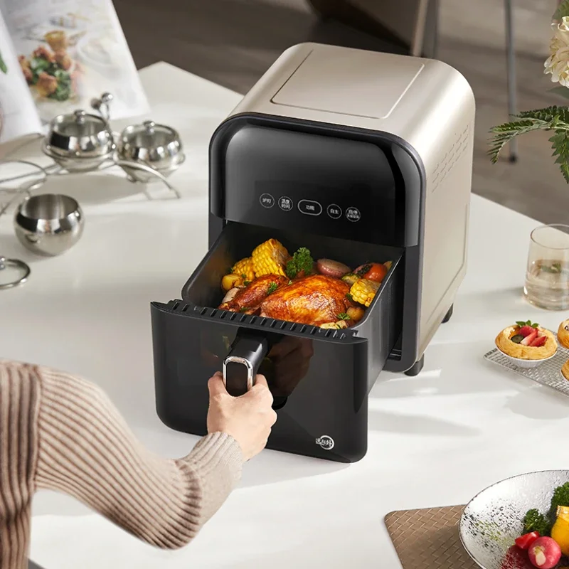 Far Infrared Air Fryer, Visual Intelligent Multifunctional Electric Fryer, 6L Large Capacity Home Use Without Turning Over